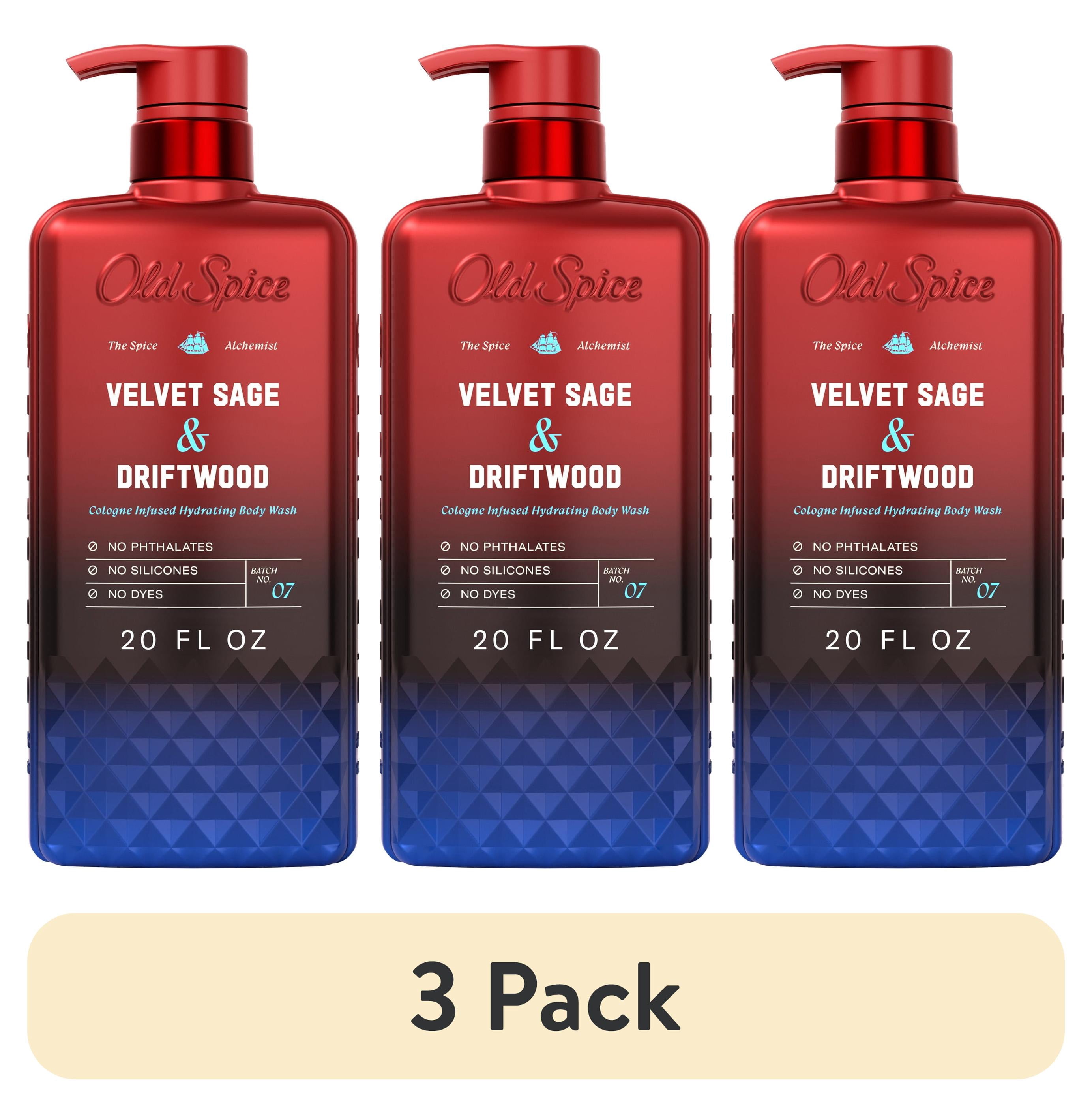 (3 pack) Old Spice Body Wash for Men, Spice Alchemist, Velvet Sage & Driftwood, 20 fl oz