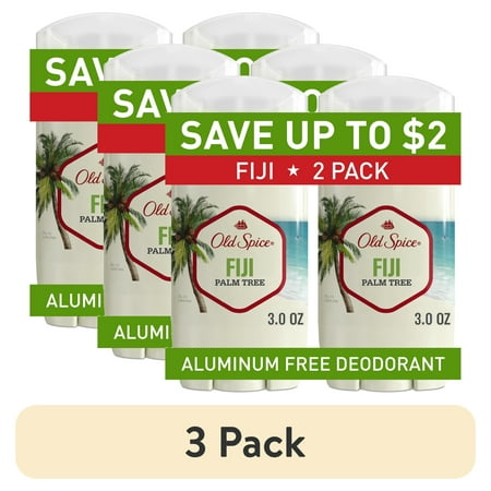 (3 pack) Old Spice Deodorant for Men, Aluminum Free Invisible Solid Stick, Fiji, 3oz (2 Pack)