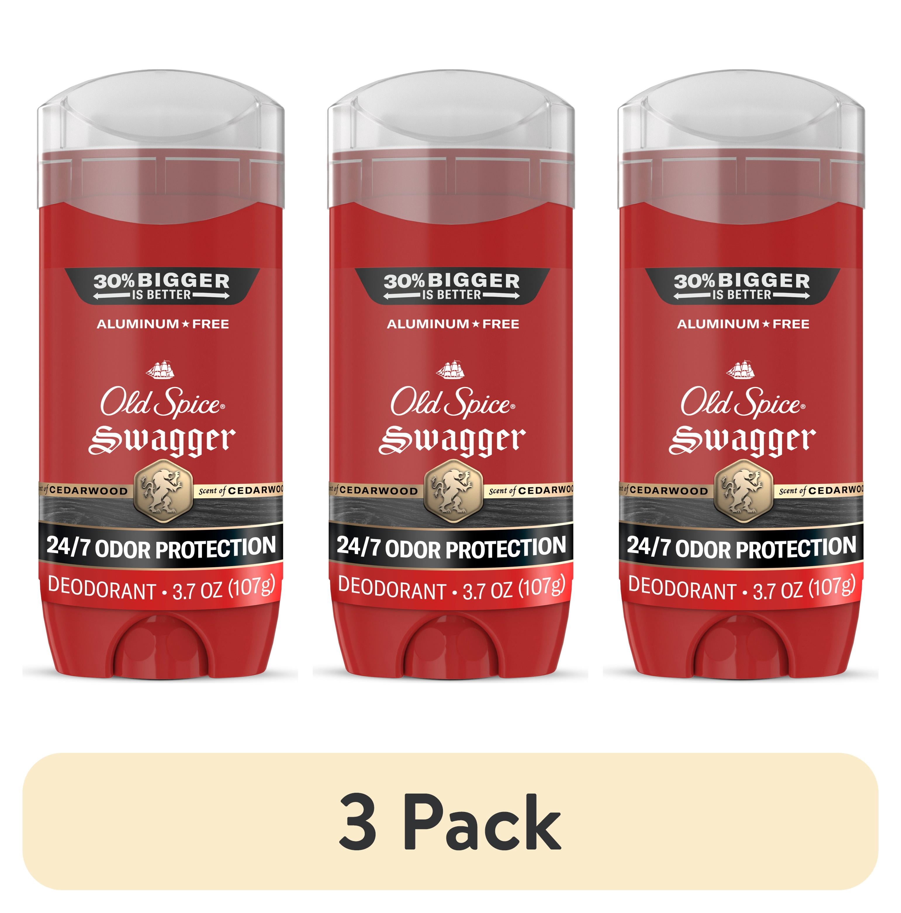 (3 pack) Old Spice Deodorant for Men, Red Collection, Aluminum Free, Long-Lasting Fragrance, Swagger Scent, 3.8 oz