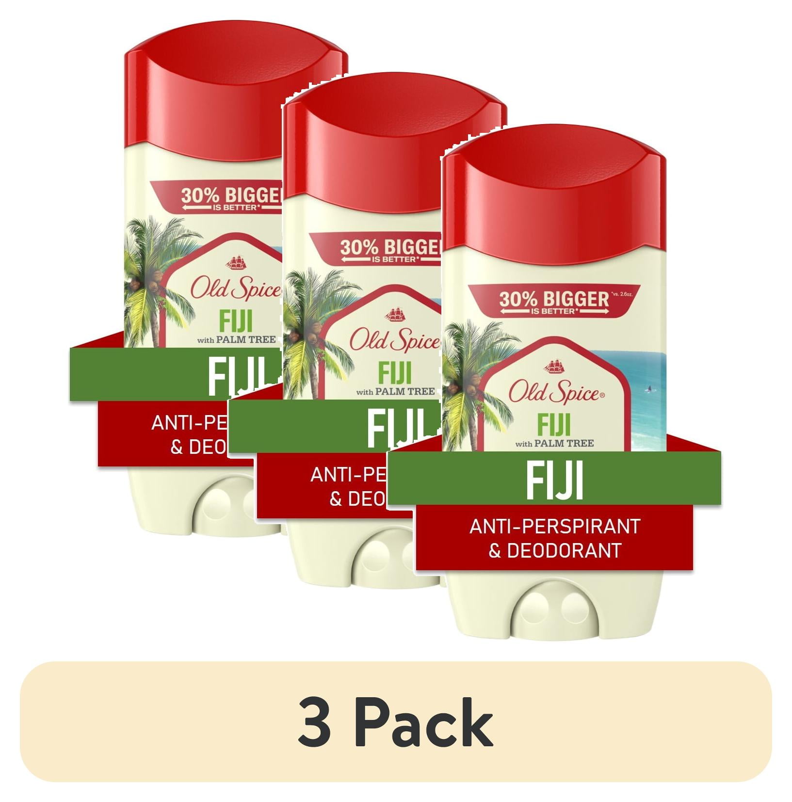 (3 pack) Old Spice Deodorant for Men, Invisible Solid, Antiperspirant Deodorant Stick, Fiji, 3.4 oz