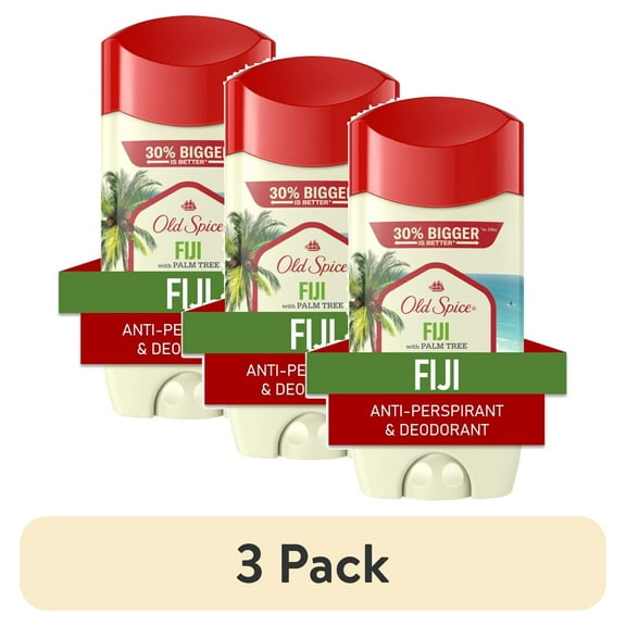 (3 pack) Old Spice Deodorant for Men, Invisible Solid, Antiperspirant Deodorant Stick, Fiji, 3.4 oz