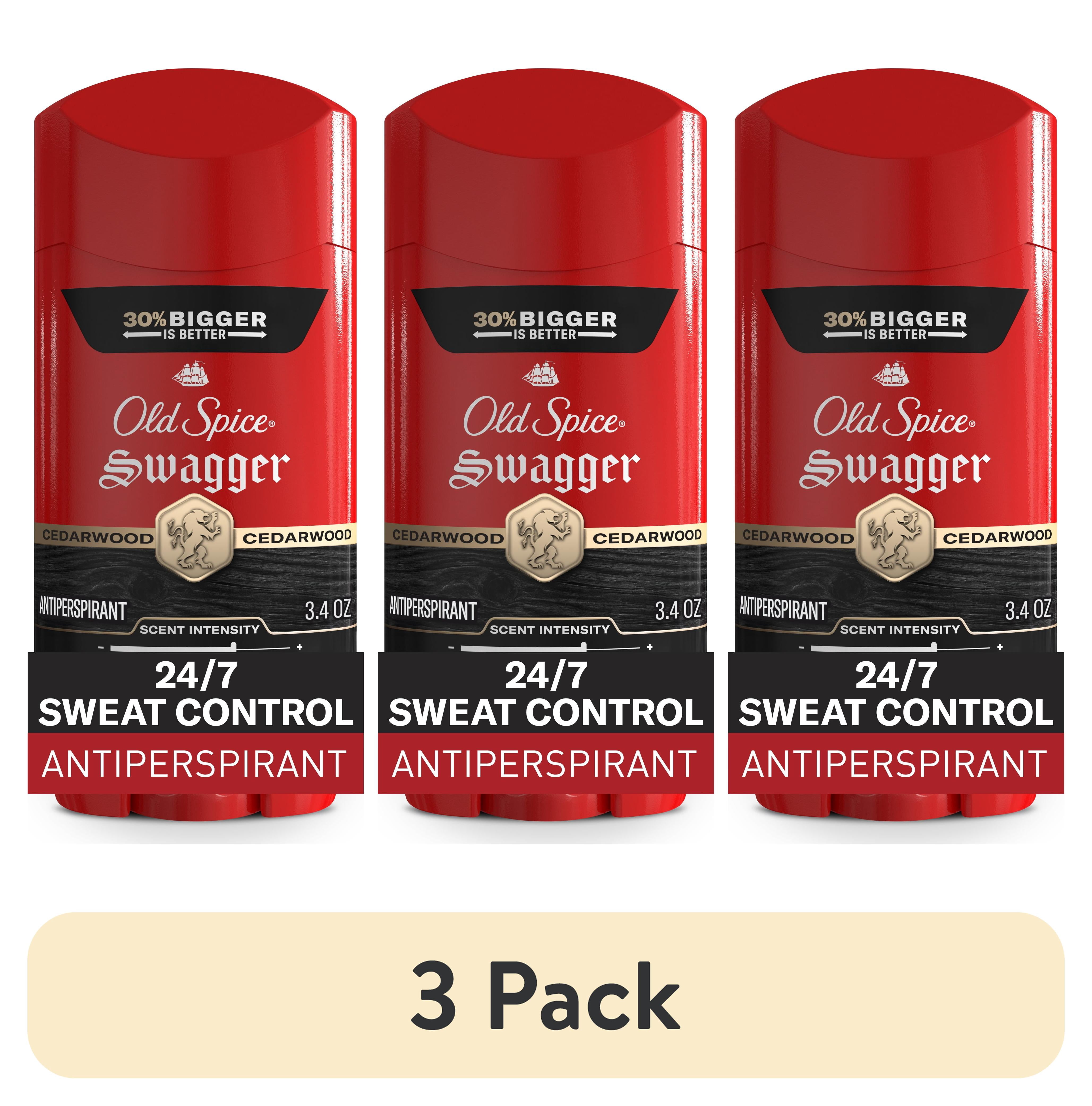 (3 pack) Old Spice Men's Antiperspirant Deodorant, Invisible Solid, Swagger, 3.4oz