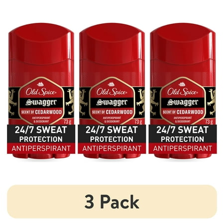 (3 pack) Old Spice Deodorant for Men, Invisible Solid, Antiperspirant Deodorant, Swagger, 3.4oz