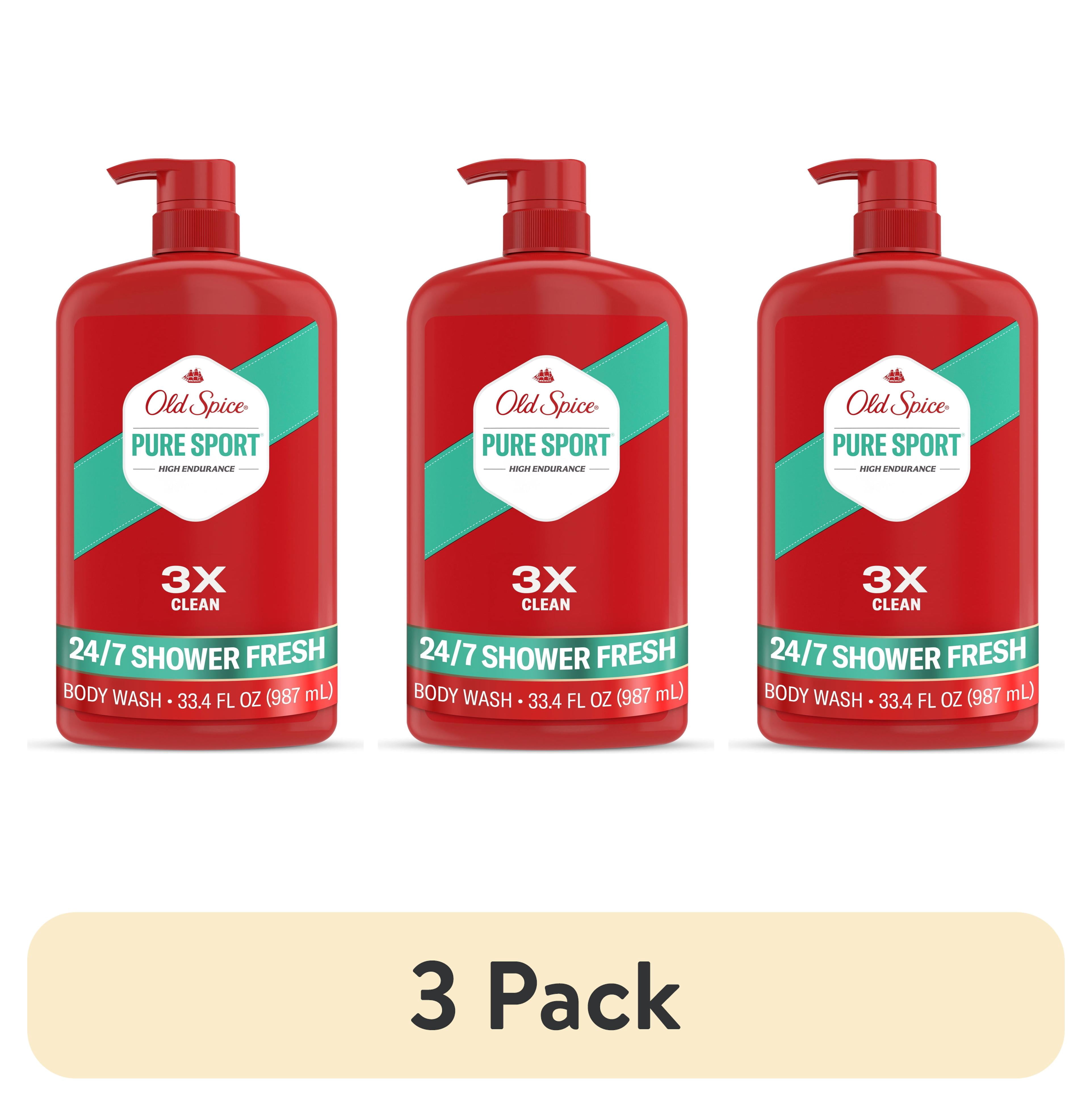(3 pack) Old Spice Body Wash for Men, Pure Sport, 24/7 Shower Fresh, 33.4 fl oz