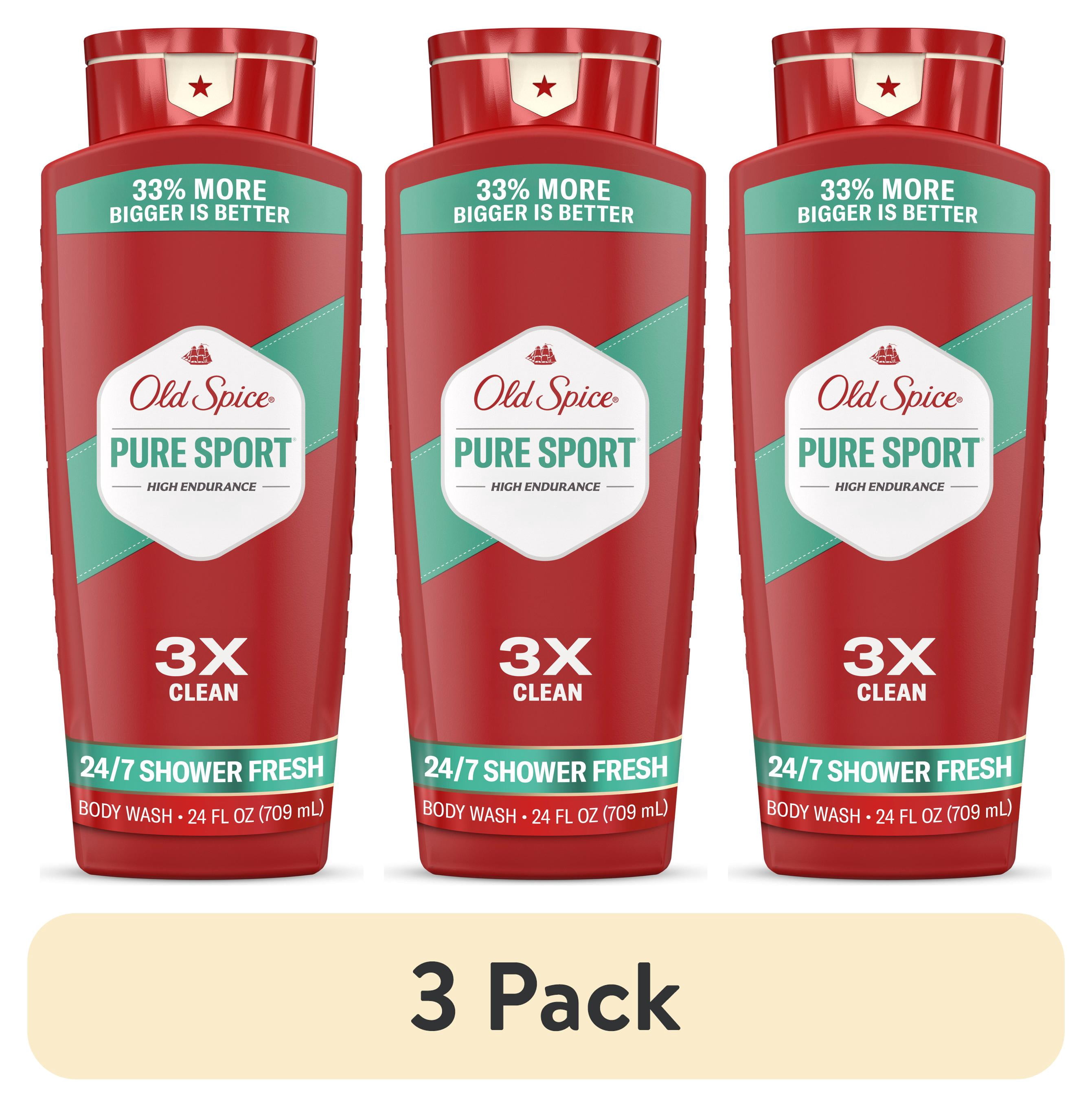 (3 pack) Old Spice Body Wash for Men, Pure Sport, 24/7 Shower Fresh, 24 fl oz