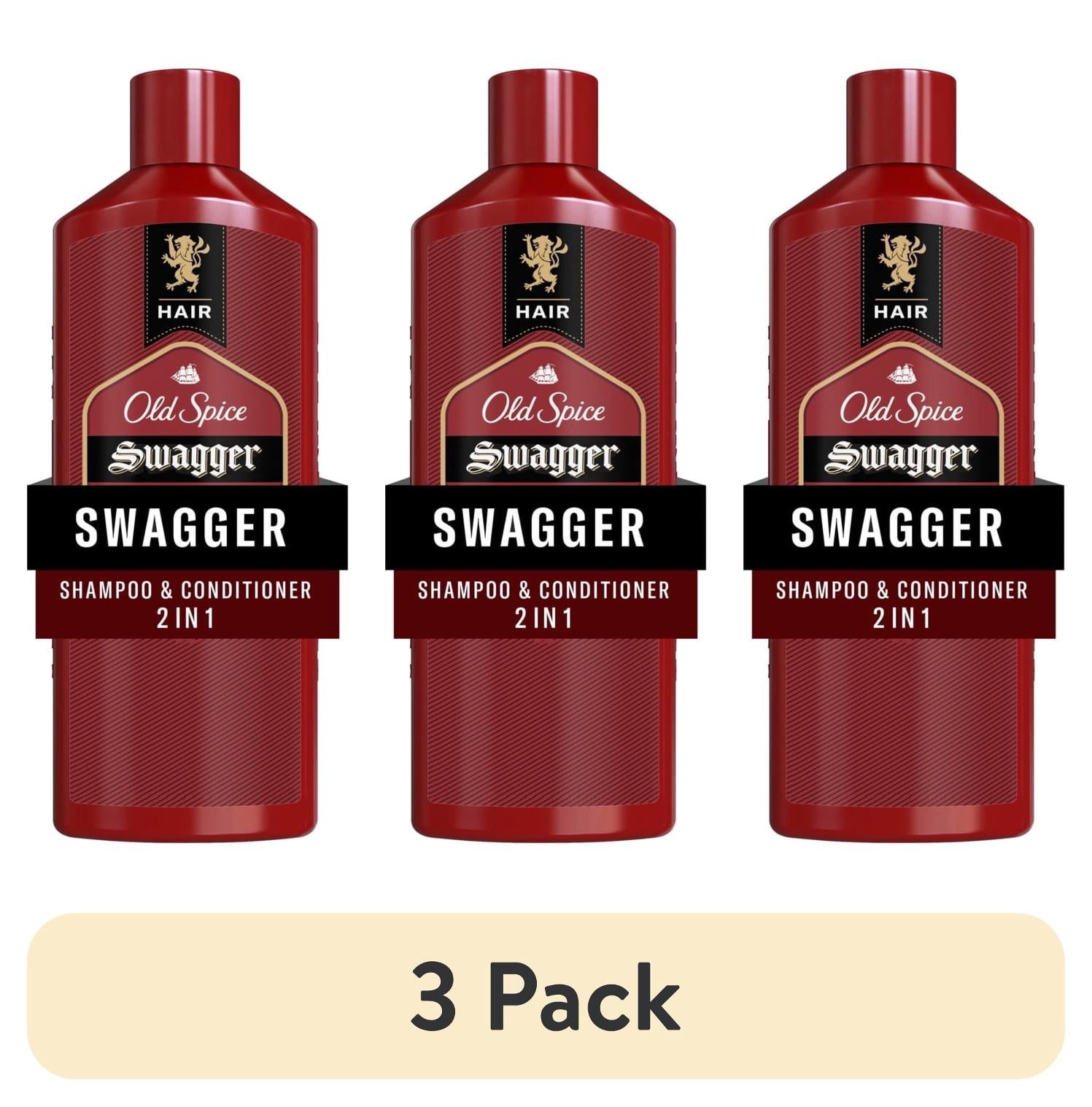 (3 pack) Old Spice Swagger 2in1 Mens Shampoo and Conditioner, Healthier, Fuller, More Moisturized Looking Hair, 13.5 fl oz