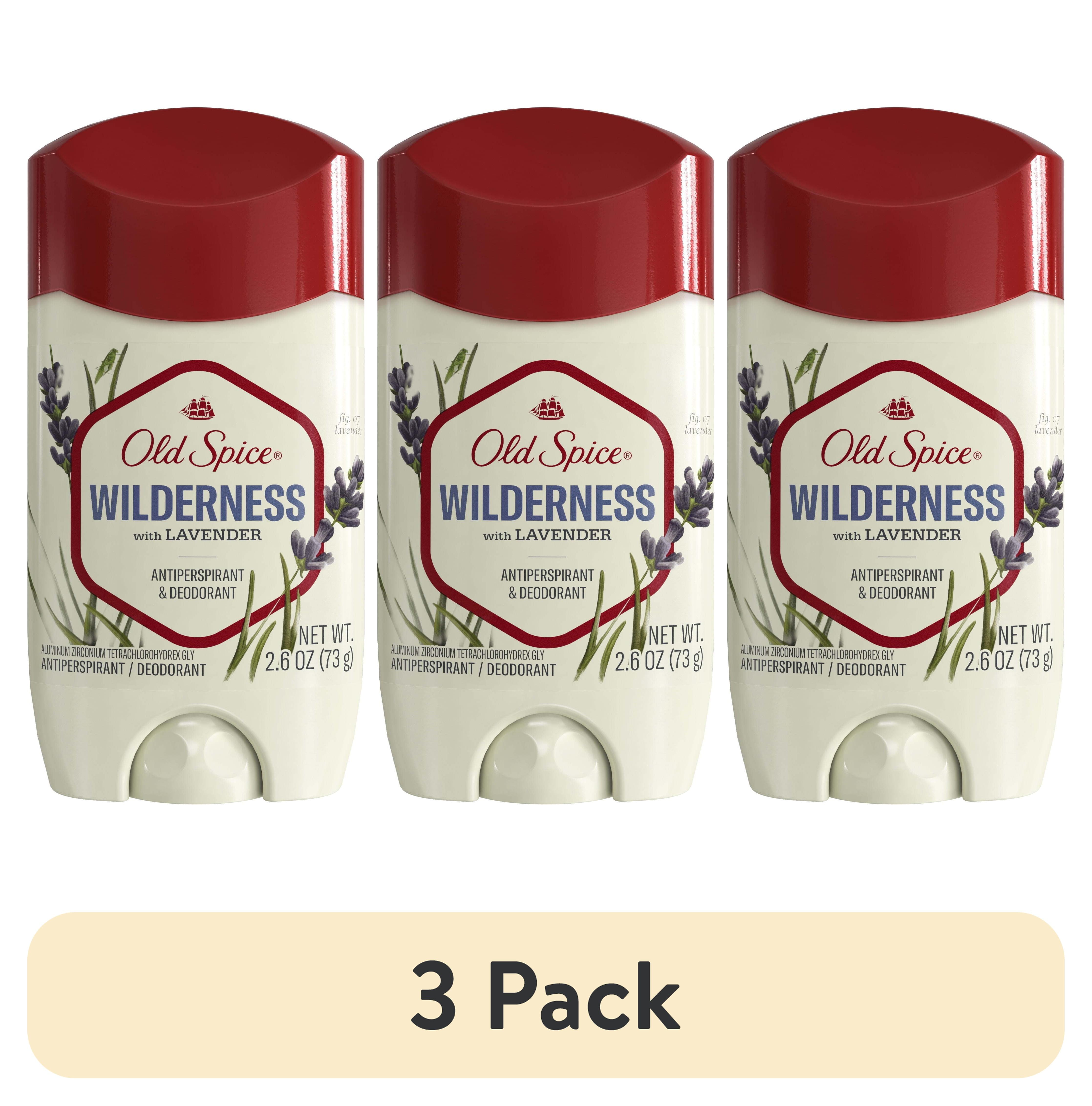 (3 pack) Old Spice Men's Antiperspirant Deodorant Invisible Solid Stick, Wilderness with Lavender, 2.6oz