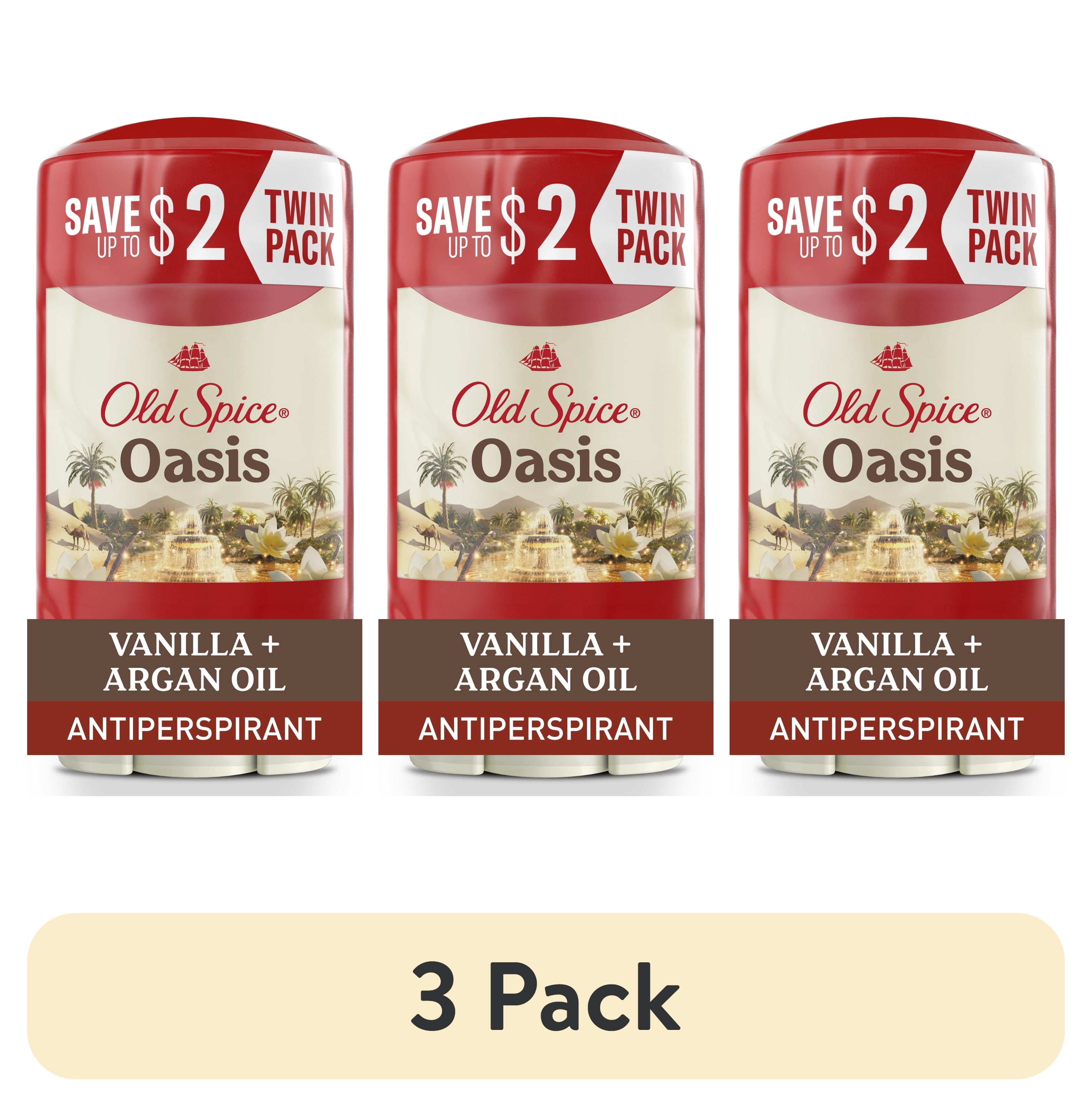 (3 pack) Old Spice Men's Antiperspirant Deodorant, Oasis with Vanilla, 2.6oz, (2 Pack)