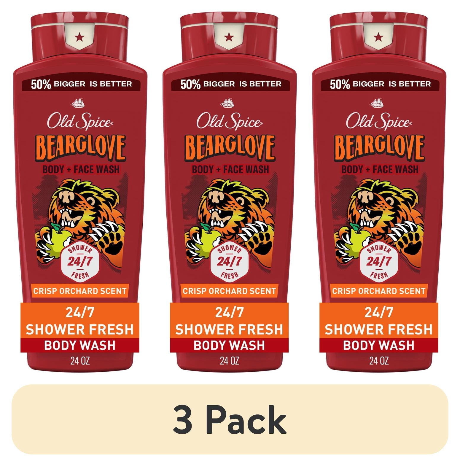 (3 pack) Old Spice Men's Body Wash, Bear Glove, 24 fl oz