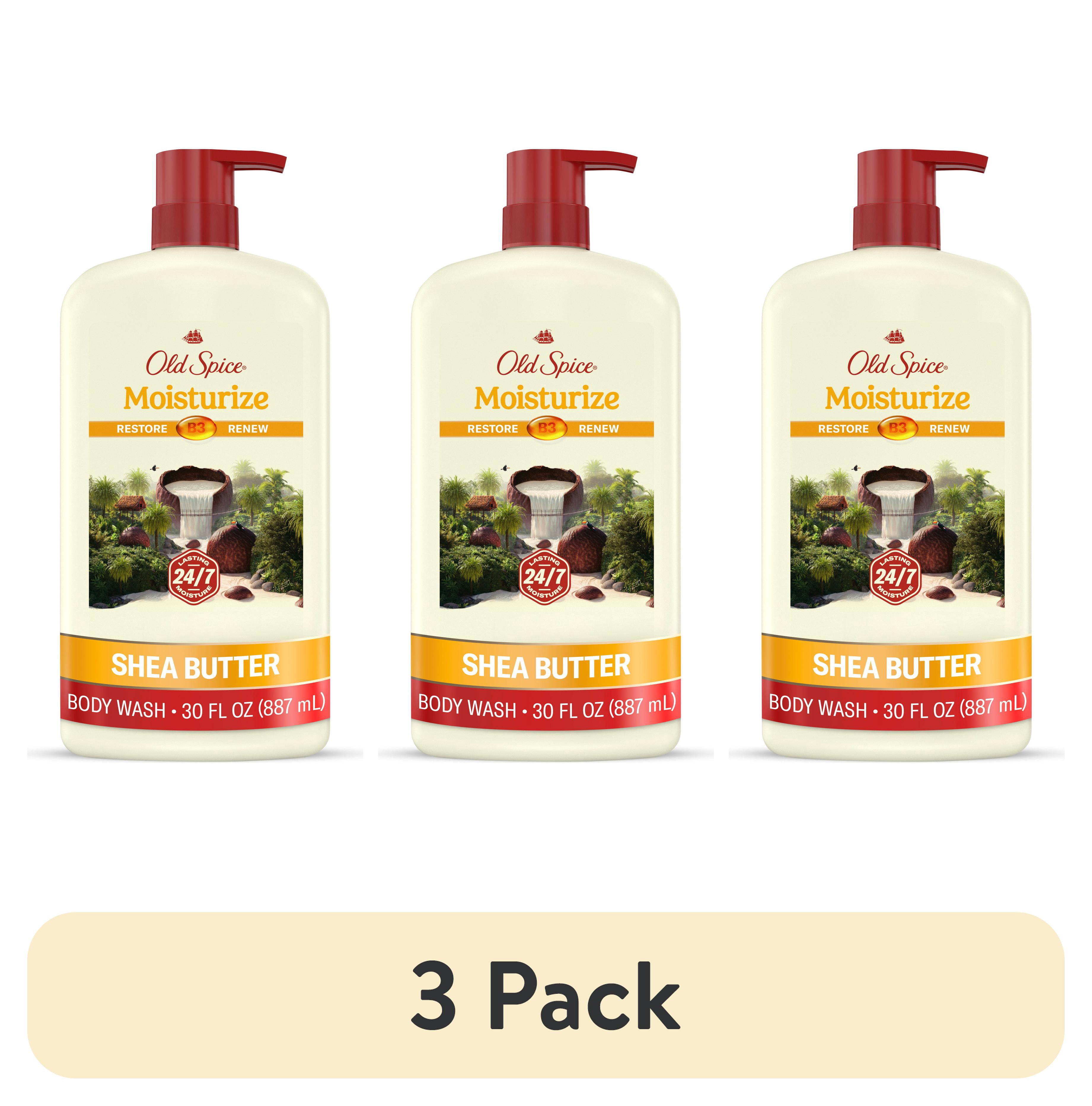 (3 pack) Old Spice Men's Body Wash, 24/7 Moisturization, Shea Butter, 30 fl oz