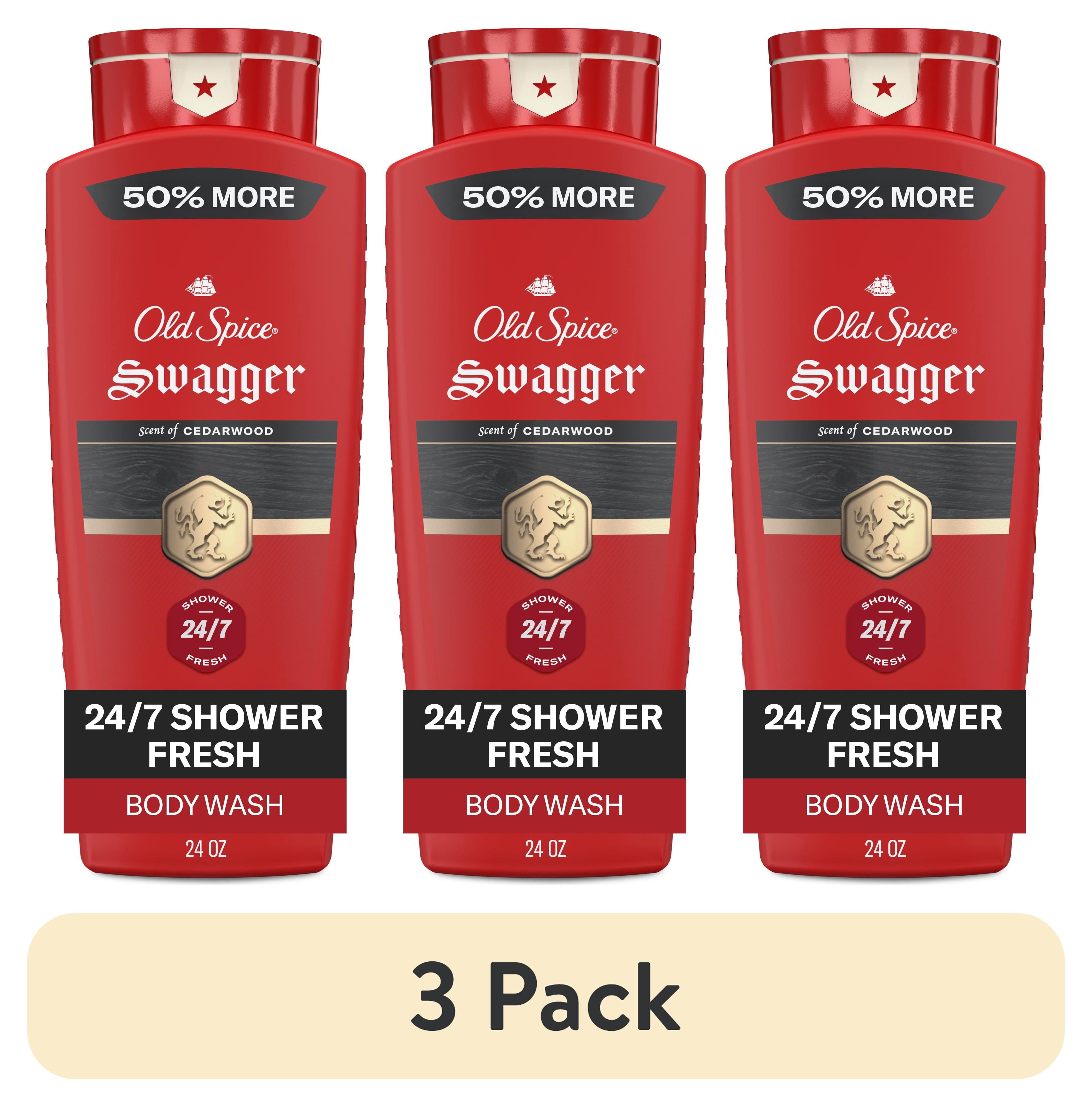 (3 pack) Old Spice Men's Body Wash, Swagger Cedarwood Scent, 24 fl oz
