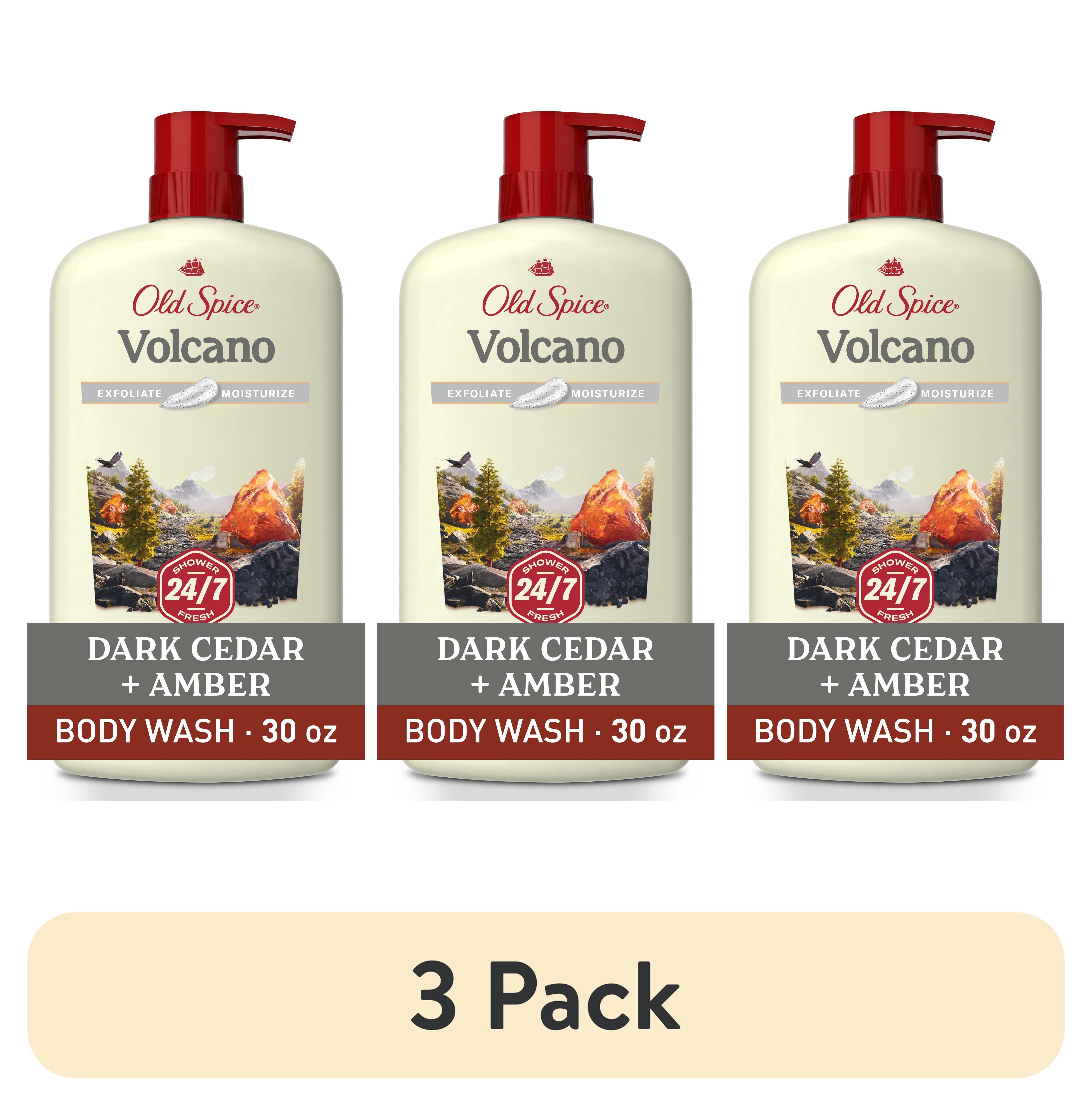 (3 pack) Old Spice Men's Body Wash for Men, Volcano Scent, 24/7 Shower Fresh, Exfoliation, 18 oz, 30oz