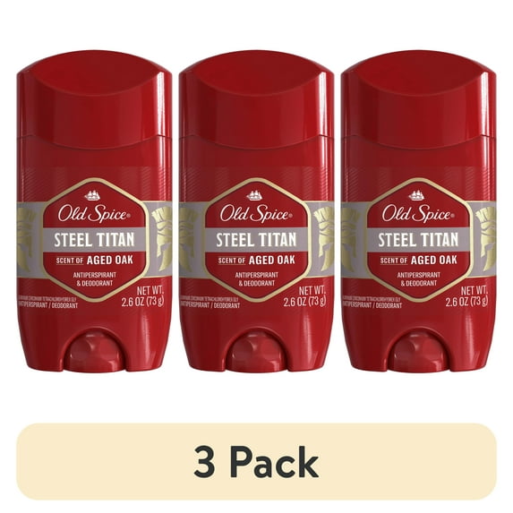 (3 pack) Old Spice Red Collection Steel Titan Scent Invisible Solid Antiperspirant Deodorant for Men, 2.6oz