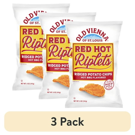 (3 pack) Old Vienna Riplets Red Hot Potato Chip, 5 Oz.