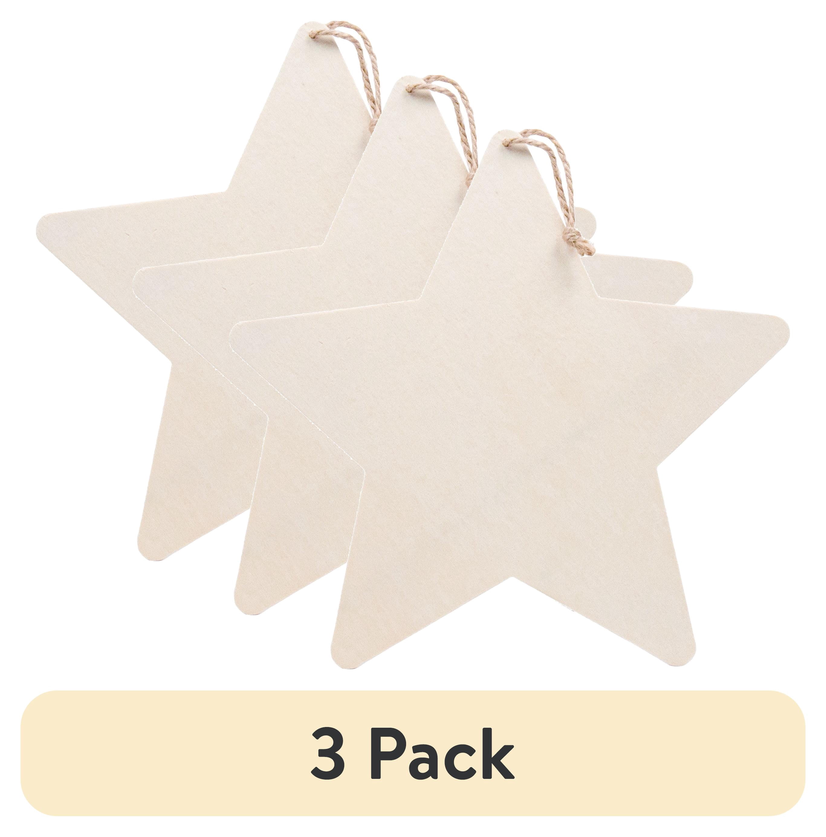 (3 pack) On the Surface Wooden Star, Brown Wood Star Cutout Décor