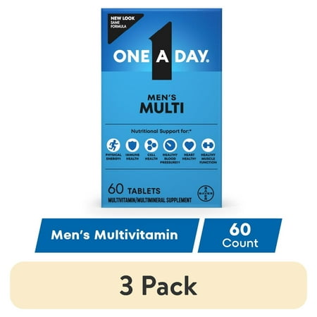 (3 pack) One A Day Men's Multivitamin Tablets, Multivitamins for Men, 60 Ct