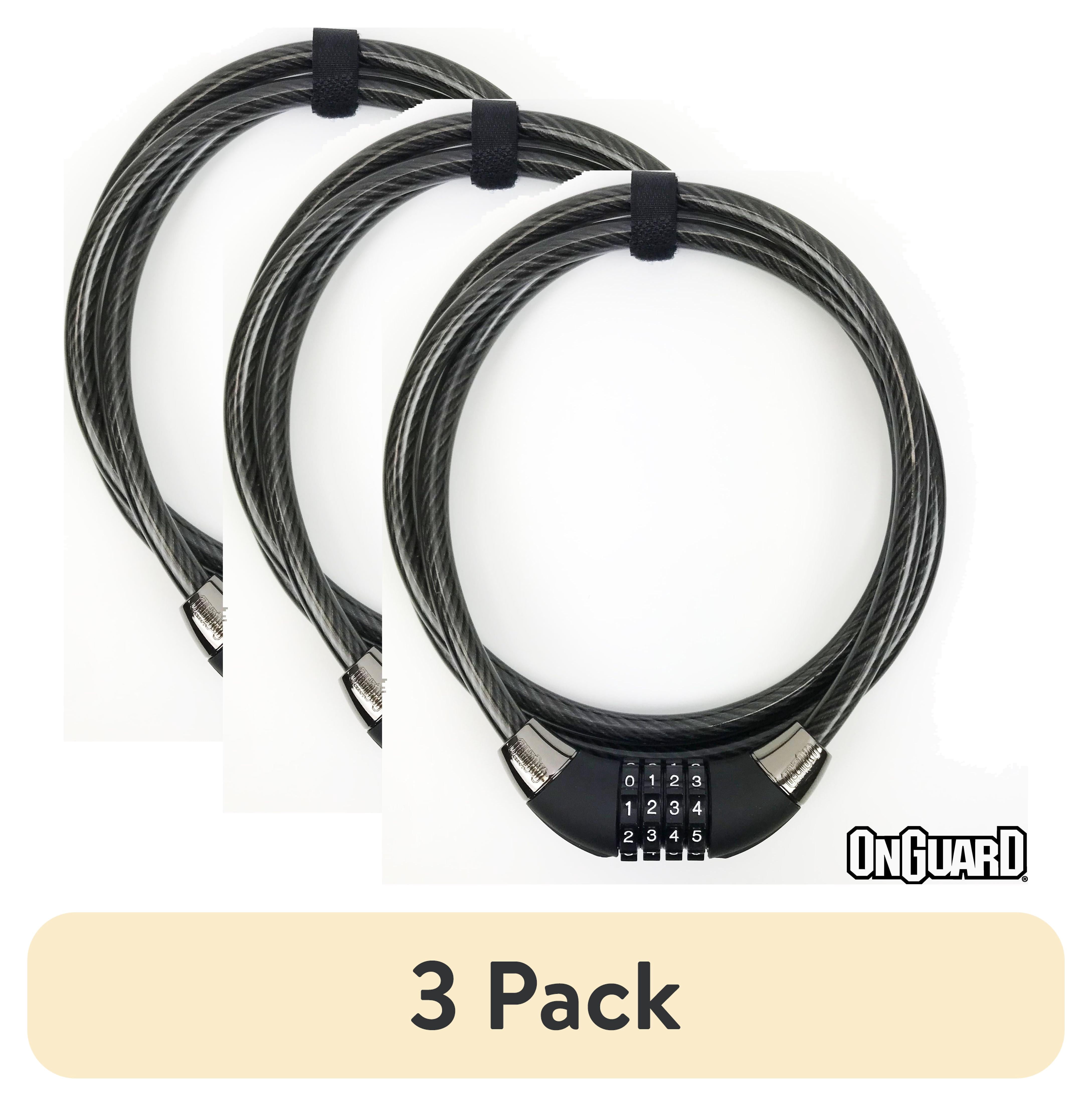 (3 pack) Onguard Cable Combination Bicycle Lock with Hardened Security