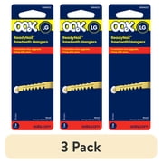 3 pack Ook Sawtooth Picture Hangers, Large Mirror Hangers, Steel, Brass, Gold, 2 pack