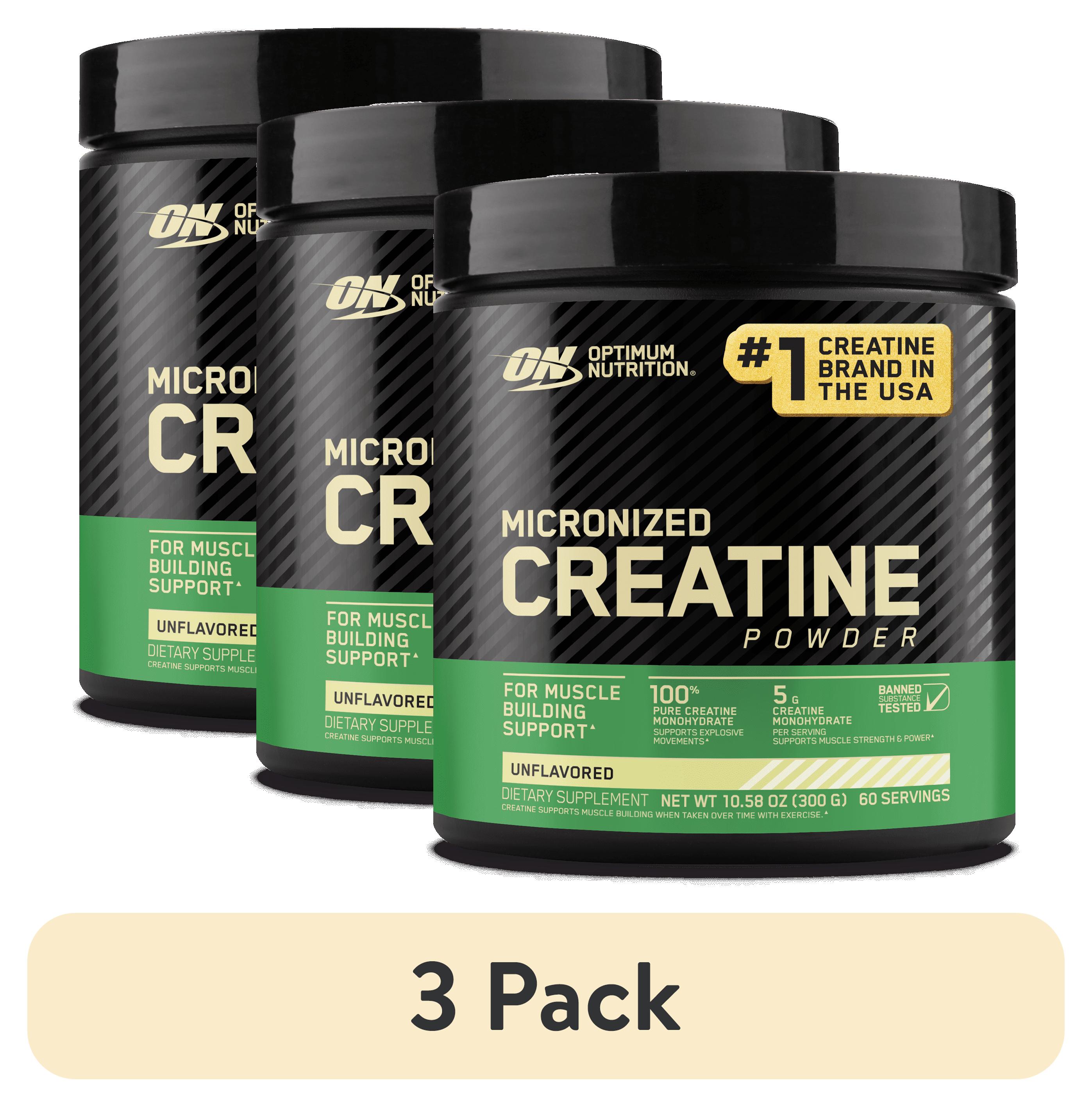  3 Pack Optimum Nutrition Micronized Creatine Powder Unflavored 60 