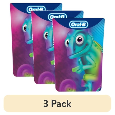 (3 pack) Oral‑B Battery Powered Kids Toothbrush with Color‑Changing Compact Bristles, Ages 3+