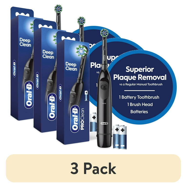 3 pack) Oral-B Toothbrush, ProClean CrossAction, Battery Powered