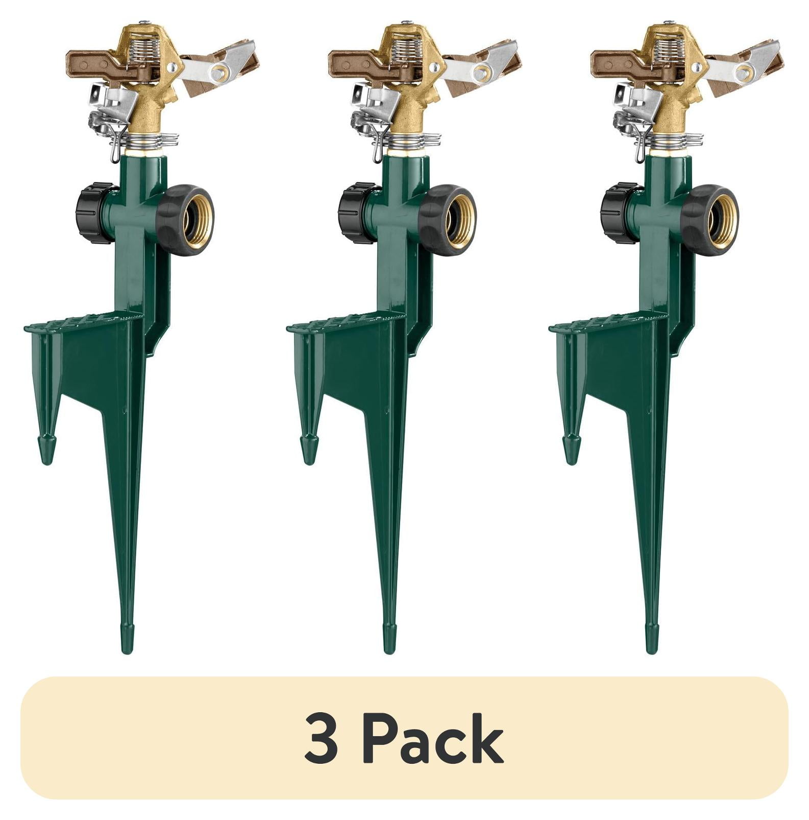 (3 pack) Orbit Brass Impact Pulsating Lawn Sprinkler on Metal Step Spike