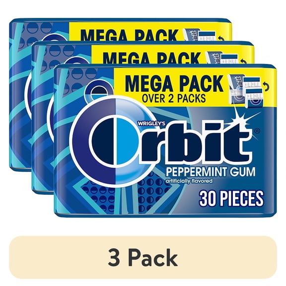 (3 pack) Orbit Gum Peppermint Sugar Free Chewing Gum - 30 Piece