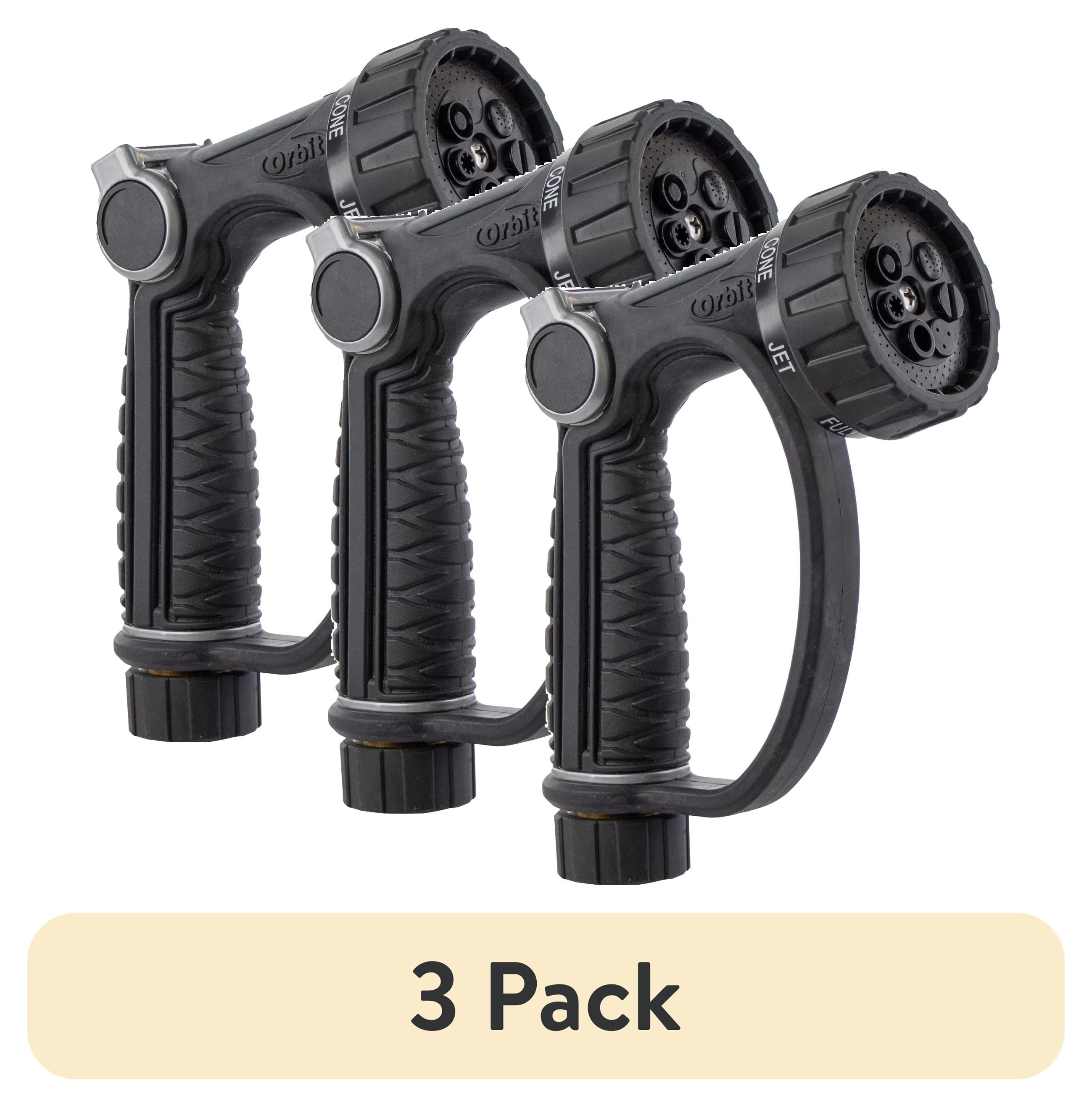 (3 pack) Orbit Pro Zinc 7-Pattern Thumb Control D-Grip Hose Nozzle