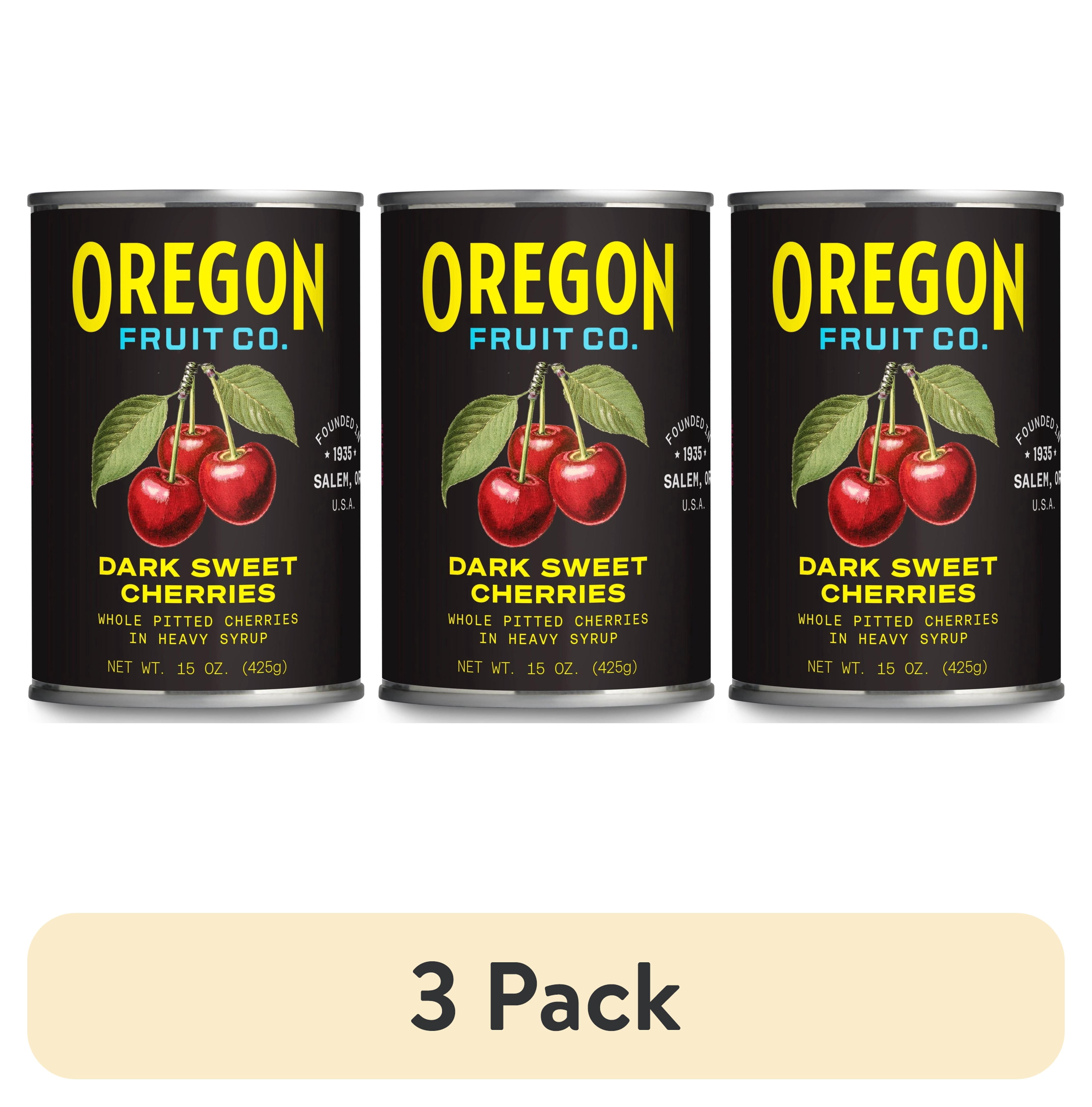 (3 pack) Oregon Fruit Co. Dark Sweet Cherries in Heavy Syrup, 15 oz Can