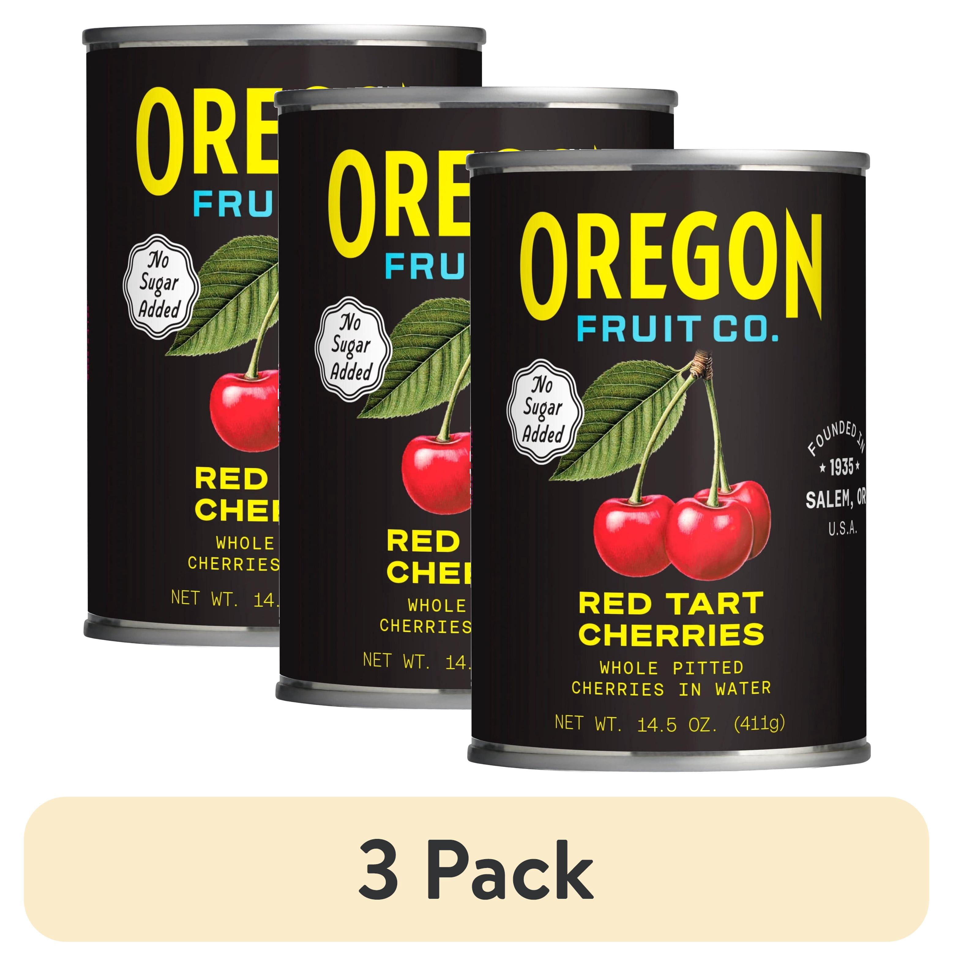 (3 pack) Oregon Fruit Co. Red Tart Cherries in Water, 14.5 oz Can