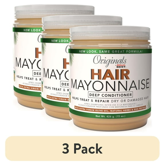 (3 pack) Originals by Africa's Best Hair Mayonnaise Deep Conditioner for Dry, Damaged Hair, 15 oz