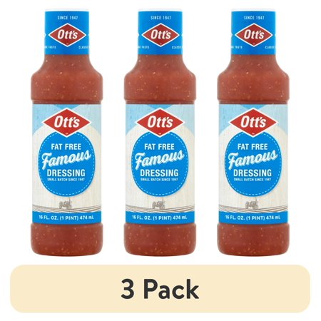 (3 pack) Ott's Fat Free Famous Salad Dressing, 16 oz