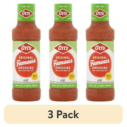 (3 pack) Ott's Original Famous Salad Dressing, 16 fl oz Bottle