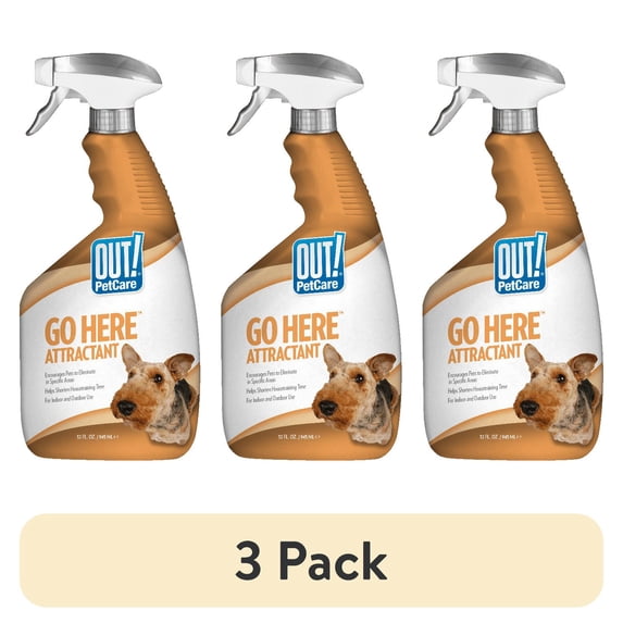 (3 pack) Out! Petcare Go Here Potty Training Attractant Spray, 32oz.