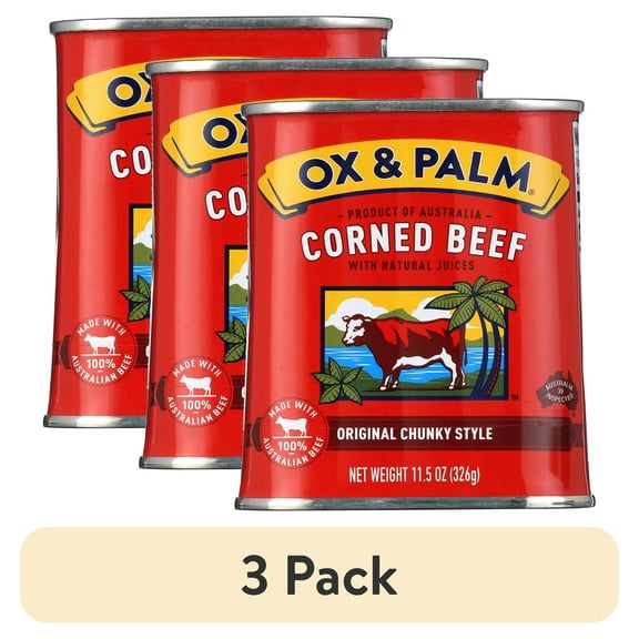 Ox & Palm Corned Beef Original Chunky Style in Tapered Can, 11.5 oz Can
