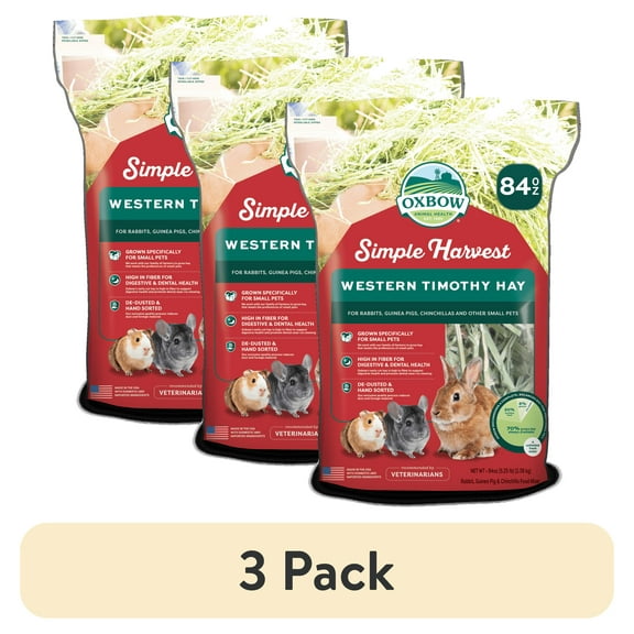 (3 pack) Oxbow Simple Harvest Western Timothy Hay 84oz.