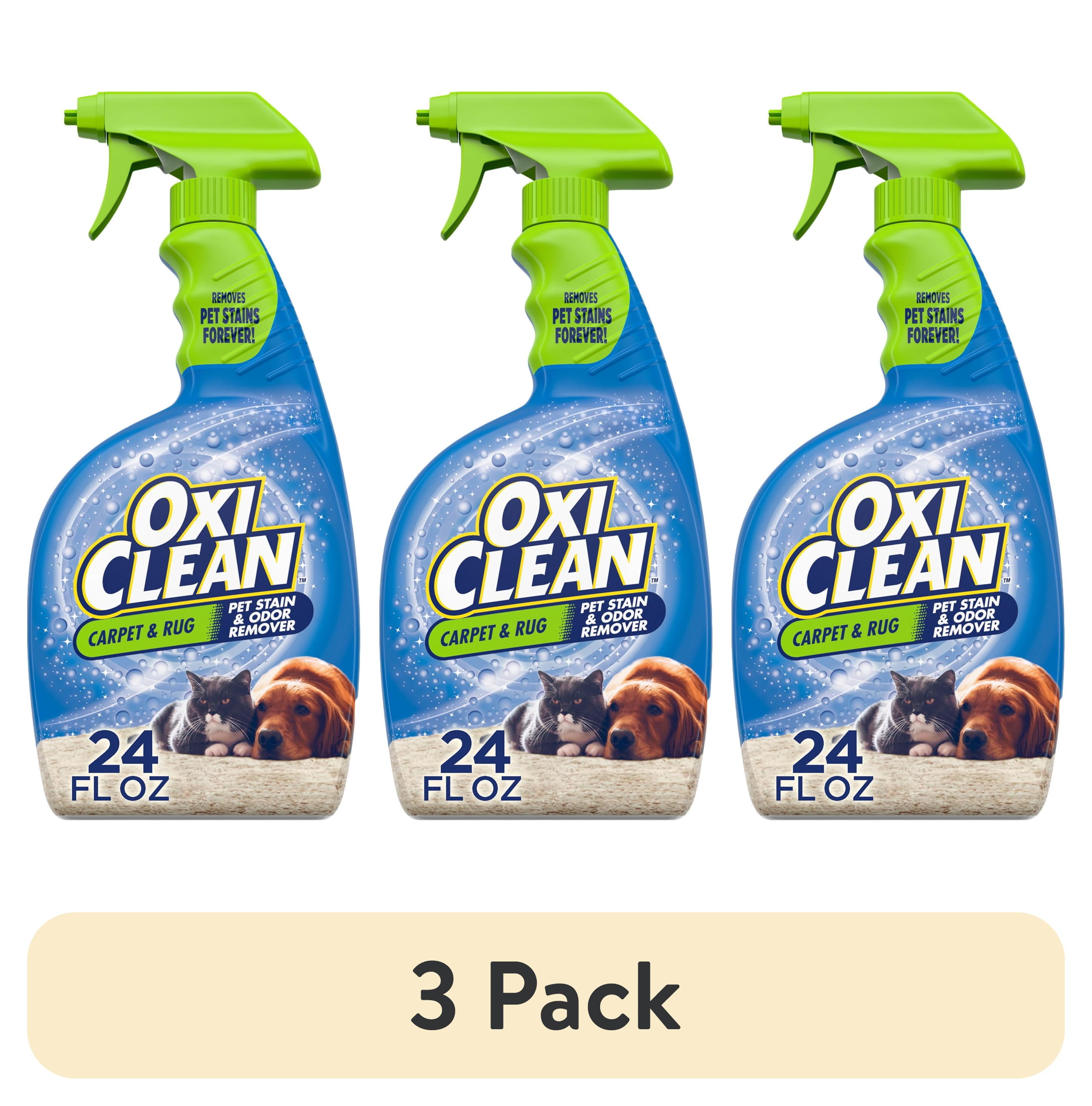 (3 pack) OxiClean Carpet and Rug Pet Stain and Odor Remover Spray, 24 fl oz