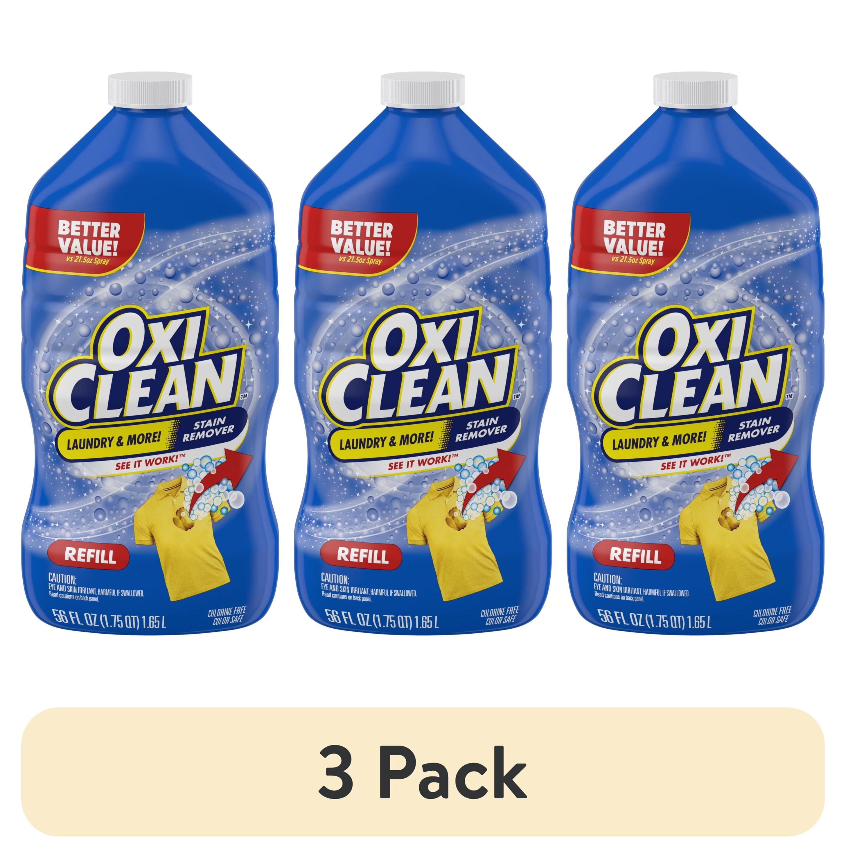 (3 pack) OxiClean Laundry Stain Remover Refill, 56 fl oz