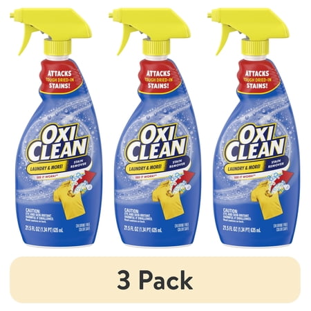 (3 pack) OxiClean Laundry Stain Remover Spray, Attacks Tough Dried-In Stains, 21.5 fl oz