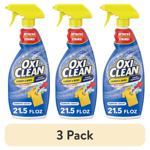 (3 pack) OxiClean Laundry Stain Remover Spray, Attacks Tough Dried-In Stains, 21.5 fl oz