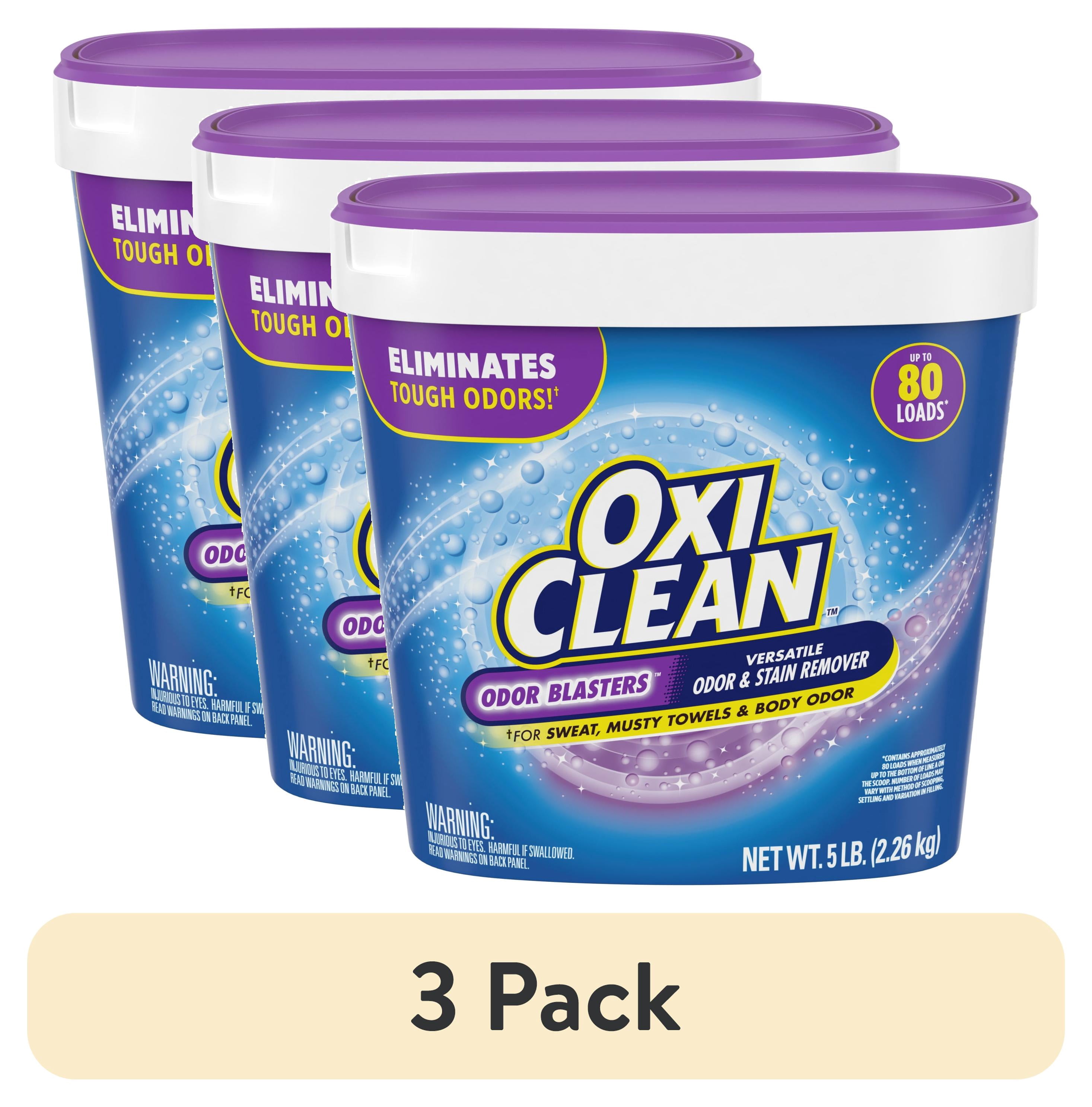 (3 pack) OxiClean Odor Blasters Versatile Odor and Laundry Stain Remover Powder, 5 lb