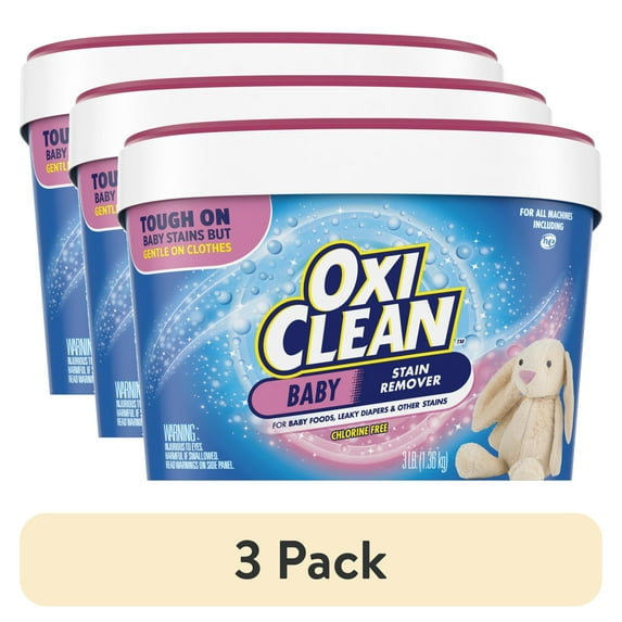 (3 pack) OxiClean Versatile Baby Laundry Stain Remover and Baby Stain Soaker, 3 lb