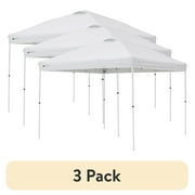 (3 pack) Ozark Trail 10x10 Instant Pop Up Canopy Tent with Simple Push Setup – Straight Leg Pop-Up Tent for Tailgating, Camping & Events