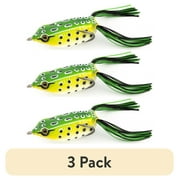 3 pack Ozark Trail 2.5 Topwater Frog Lure for Bass Fishing, Green
