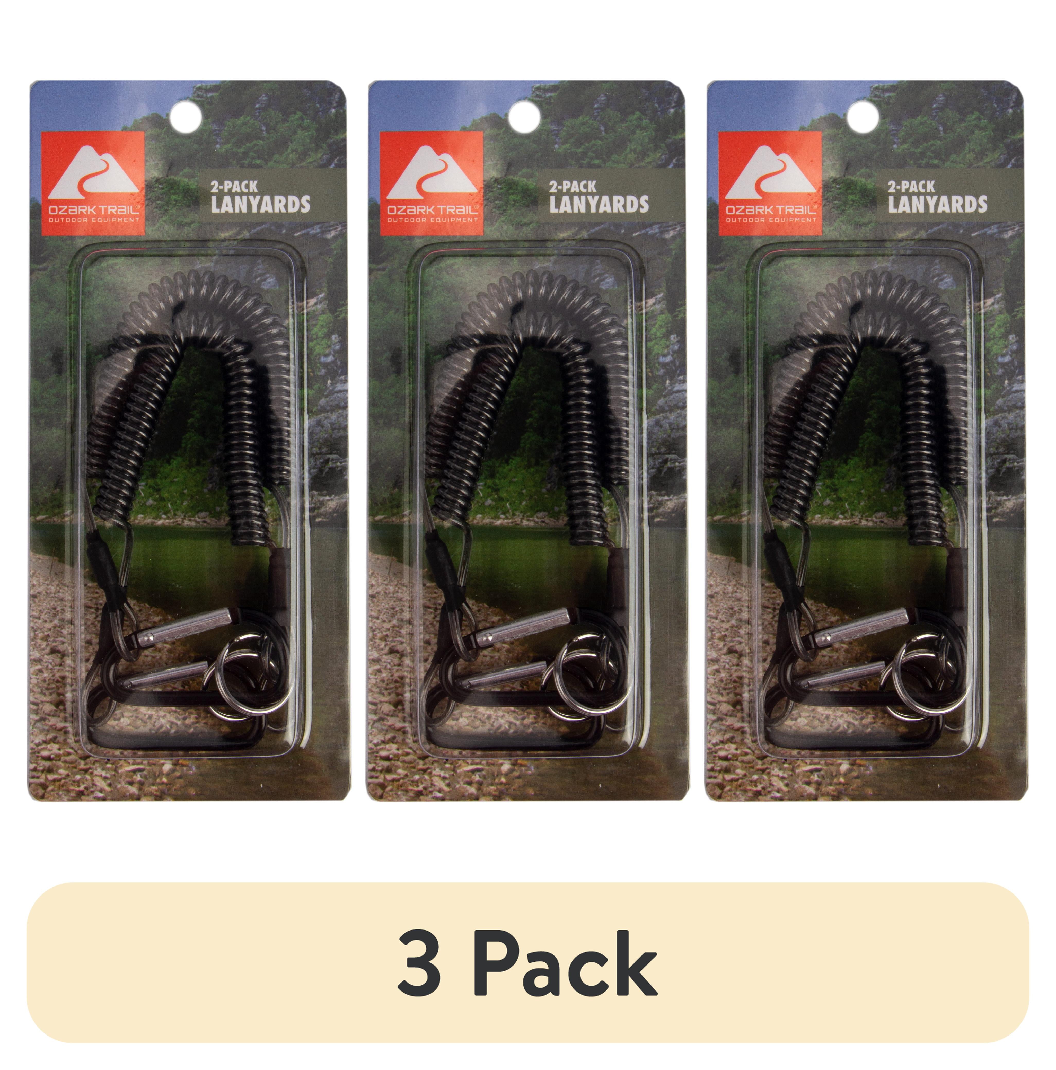 (3 pack) Ozark Trail 2 Pack Durable Steel Wire Lanyard With Aluminum Carabiner