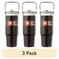 thumbnail image 1 of (3 pack) Ozark Trail 30 oz Insulated Tumbler with Swivel Handle, Stainless Steel, Black, 1 of 11