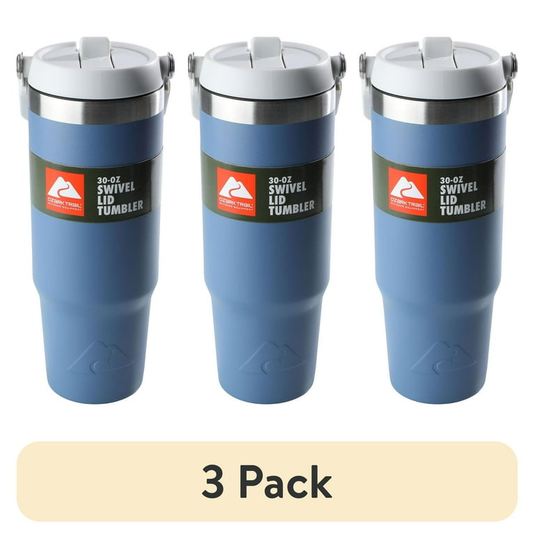 3 pack) Ozark Trail 30 oz Insulated Stainless Steel Tumbler with