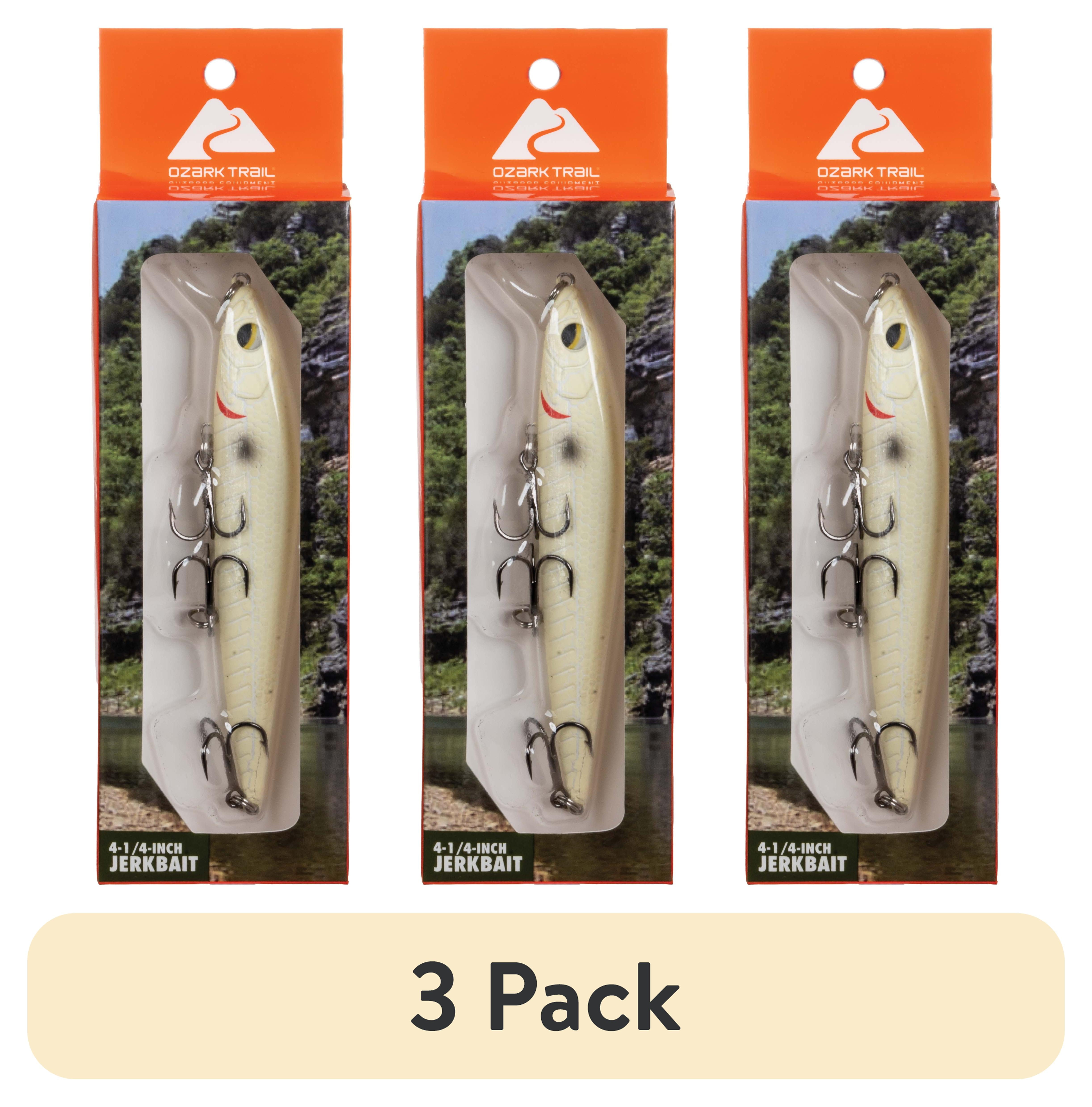 (3 pack) Ozark Trail Freshwater Minnow Fishing Lure, Bone, 1 oz