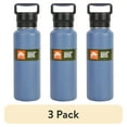 thumbnail interactive-video image 1 of (3 pack) Ozark Trail 40 Fl oz Insulated Stainless Steel Chug Water Bottle, Twist Cap, Blue, 1 of 9