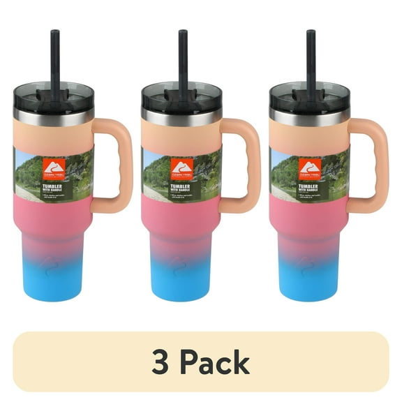 (3 pack) Ozark Trail 40 oz Vacuum Insulated Stainless Steel Tumbler Gradient